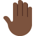 🤚🏿 raised back of hand: dark skin tone display on Twitter